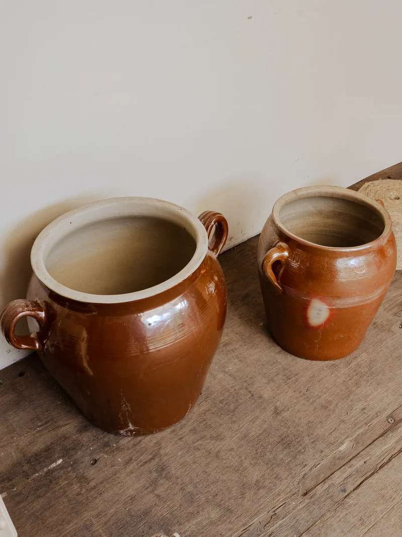 Alix, le lot de 2 pots en céramique marron N°1017