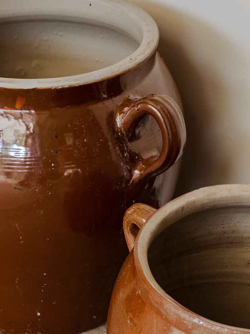 Alix, le lot de 2 pots en céramique marron N°1017