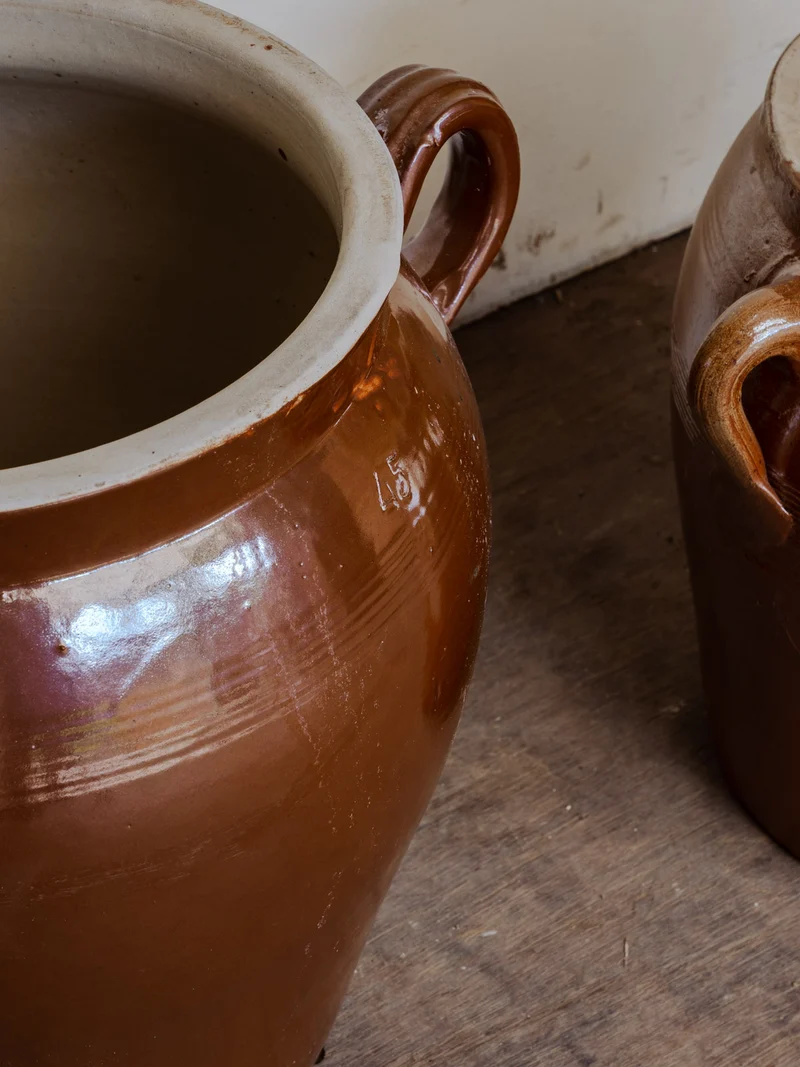 Alix, le lot de 2 pots en céramique marron N°1017