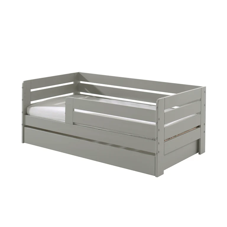 Lit 70x140 sommier et tiroir inclus Vipack Ted - Gris