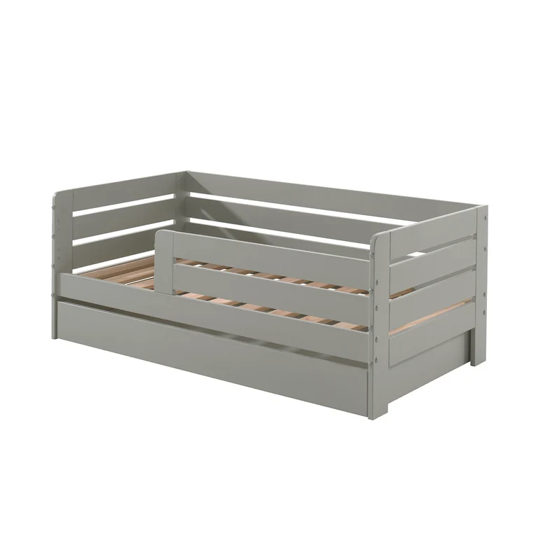Lit 70x140 sommier et tiroir inclus Vipack Ted - Gris