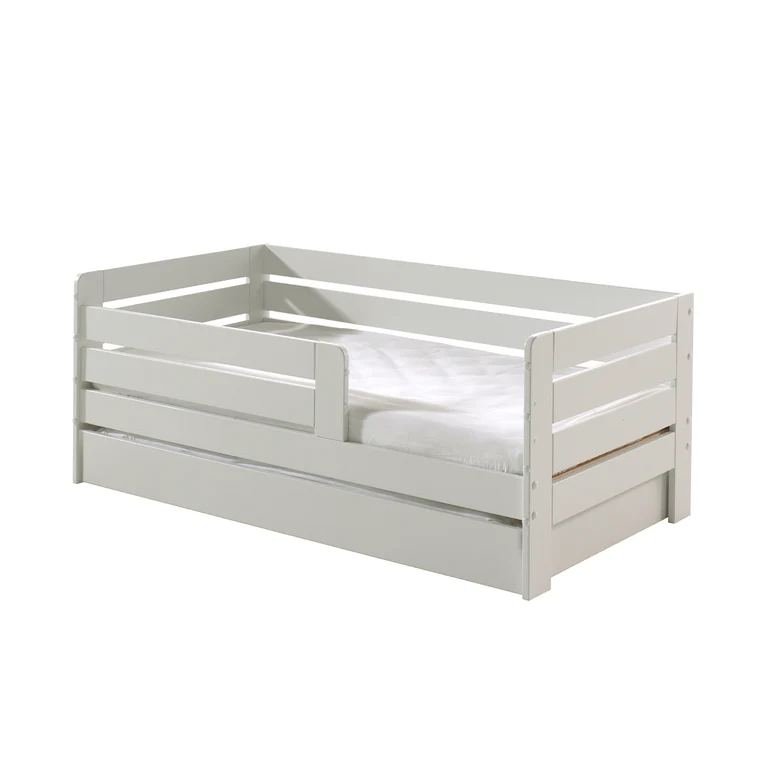 Lit 70x140 sommier et tiroir inclus Vipack Ted - Blanc