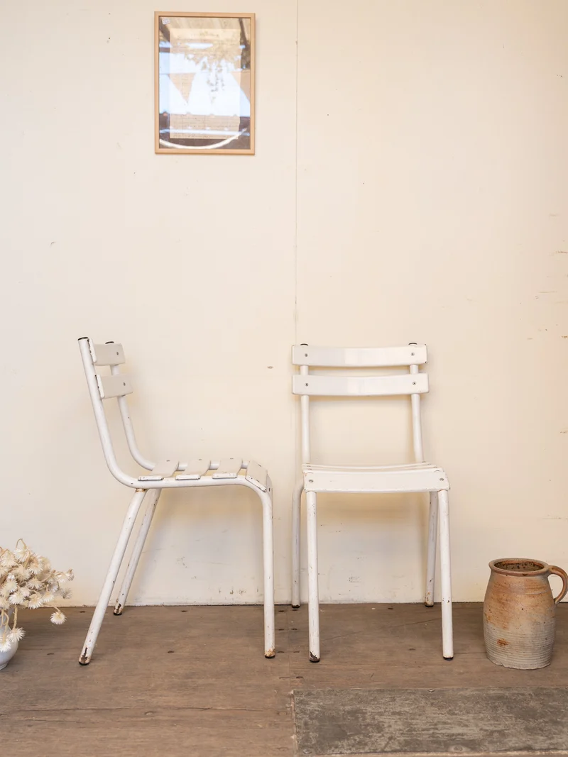 Alma, le lot de 4 chaises en métal blanc N°1832