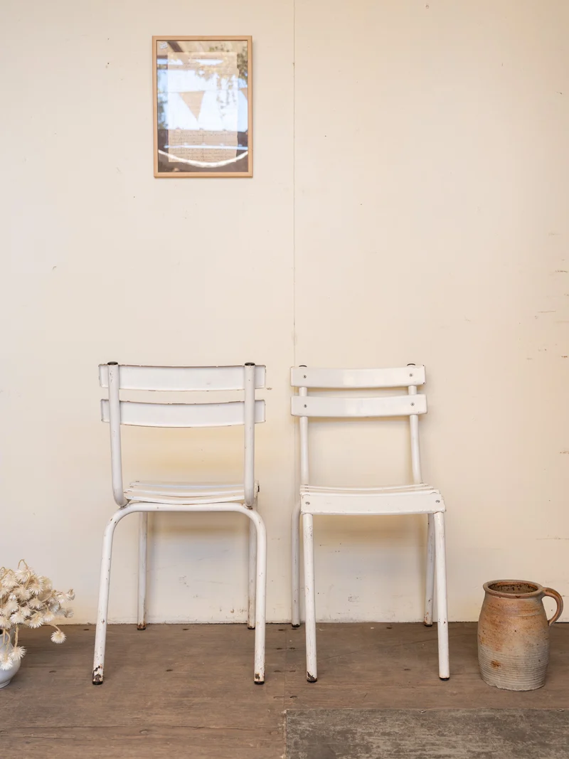 Alma, le lot de 4 chaises en métal blanc N°1832