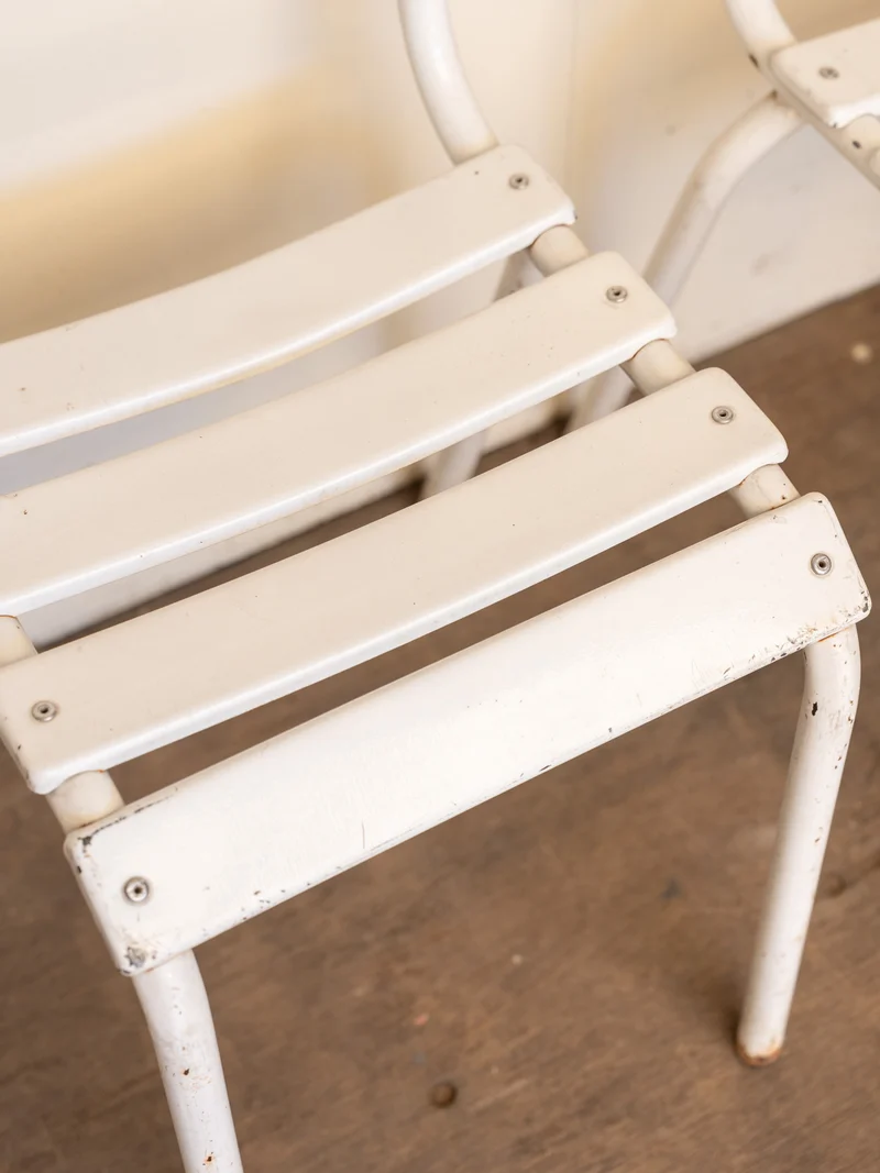 Alma, le lot de 4 chaises en métal blanc N°1832