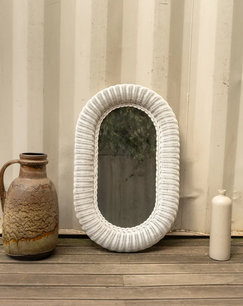 Georges, le miroir en rotin blanc N°1383