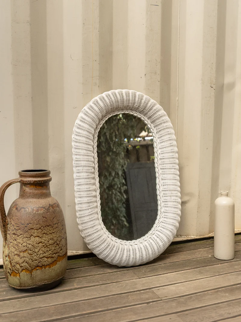 Georges, le miroir en rotin blanc N°1383