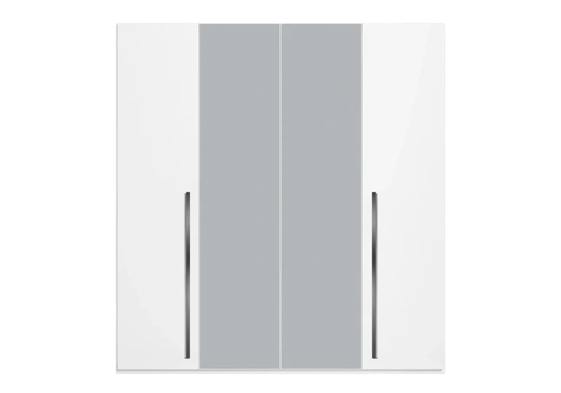 Armoire 3 à 5 portes blanc laqué avec miroir - Bianca