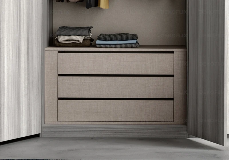 Armoire dressing 2 à 6 portes gris laquée - Mia