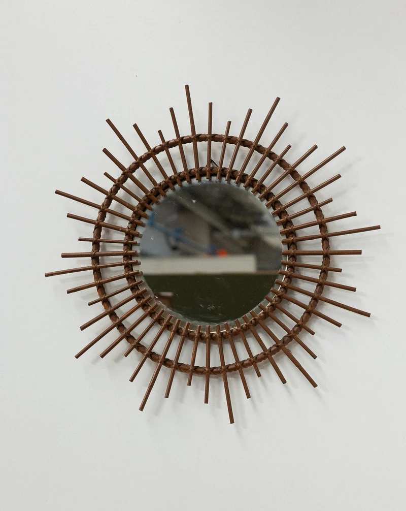 Georges, le miroir soleil en rotin N°1400