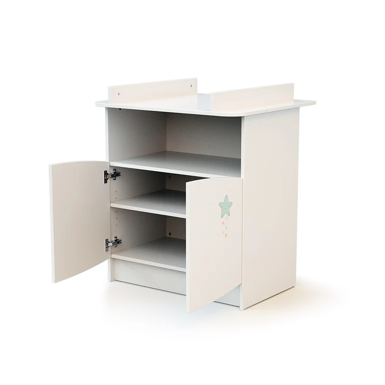Lit bébé 60x120 et commode avec plan à langer AT4 Disney Up in the Sky Winnie Blanc
