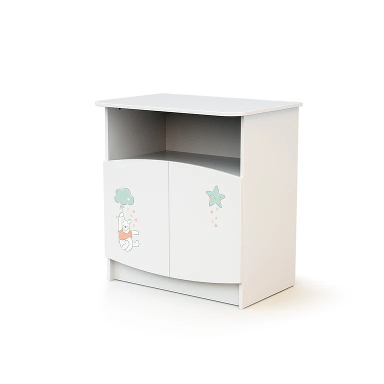 Lit bébé 60x120 et commode avec plan à langer AT4 Disney Up in the Sky Winnie Blanc