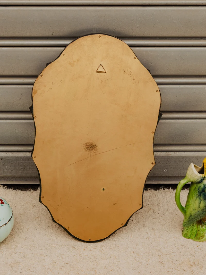 Georges, le miroir en bois vert patiné N°1367