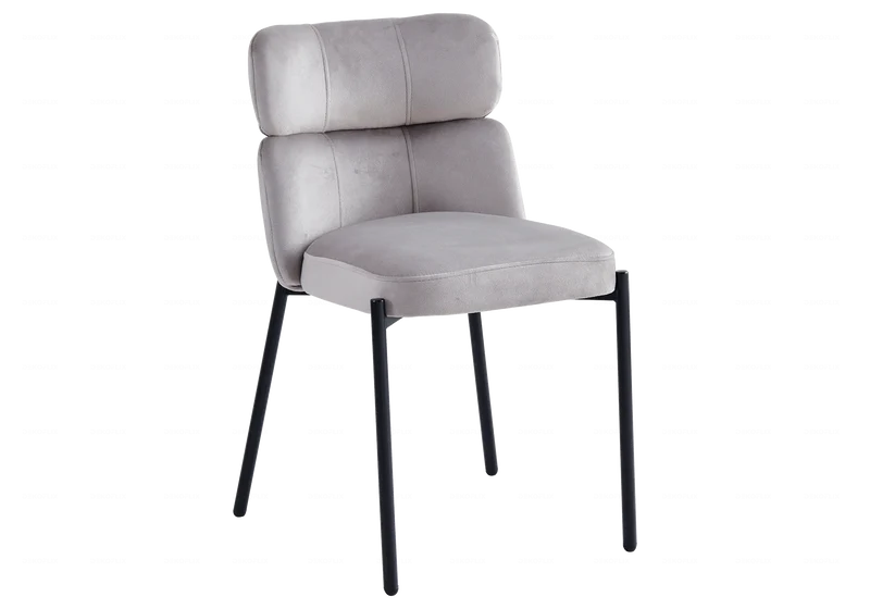 Table ovale marbre blanc et 4 chaises noir – Nora