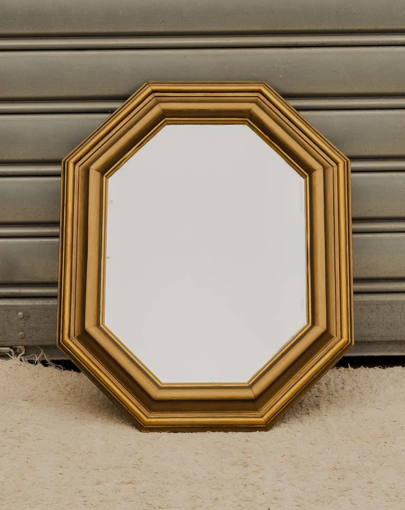 Georges, le miroir biseauté en bois doré N°1366