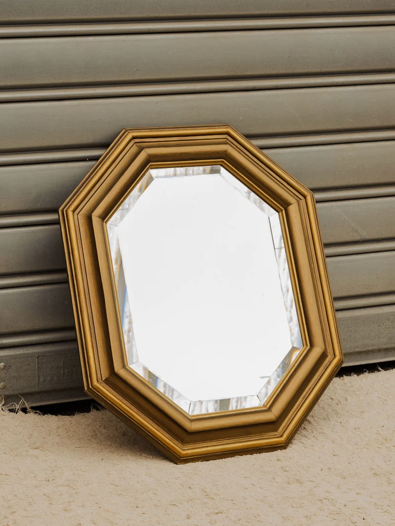Georges, le miroir biseauté en bois doré N°1366
