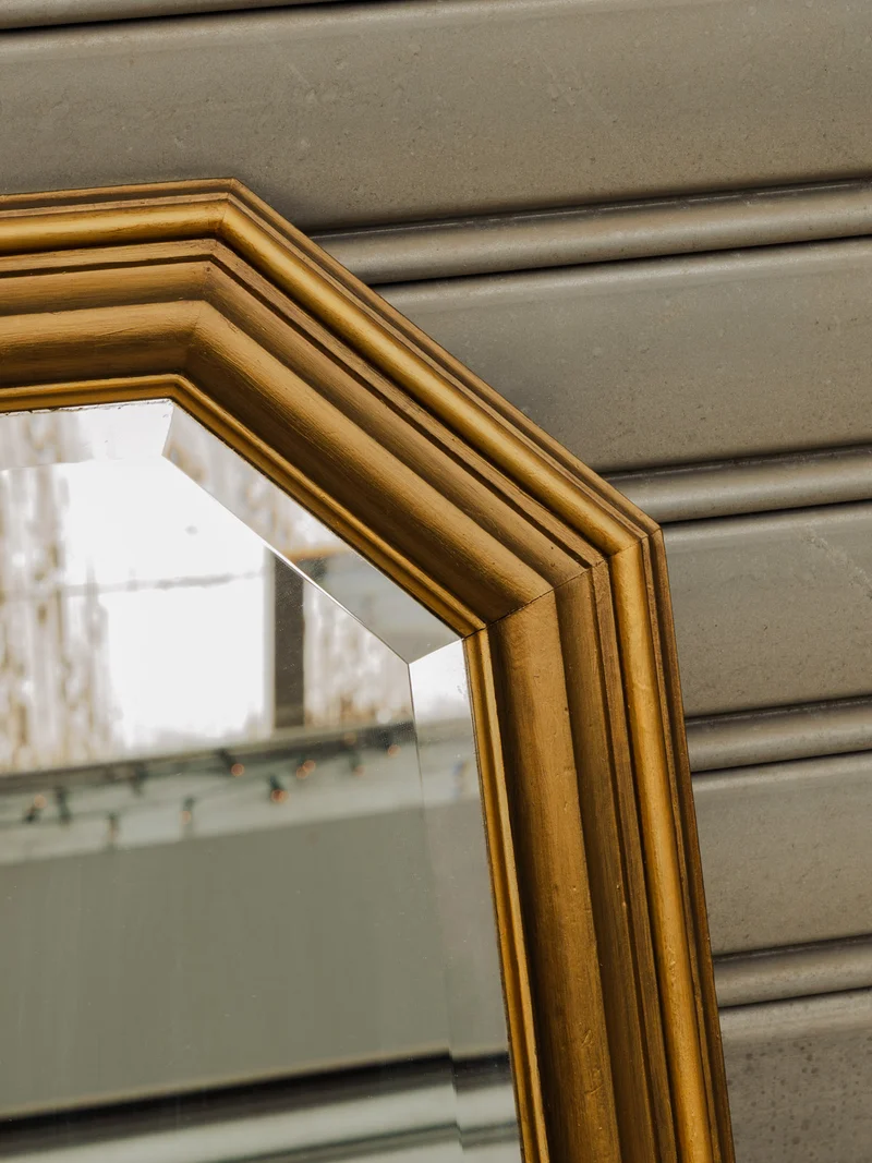 Georges, le miroir biseauté en bois doré N°1366