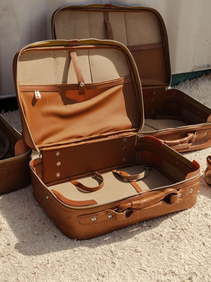 Lucienne, l'ensemble de valises en cuir marron N°322