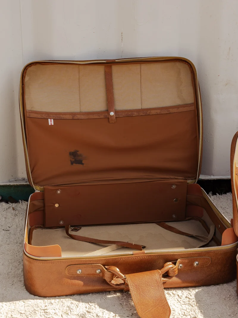 Lucienne, l'ensemble de valises en cuir marron N°322