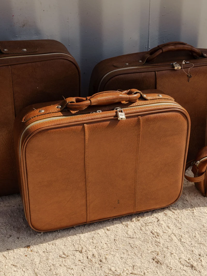 Lucienne, l'ensemble de valises en cuir marron N°322