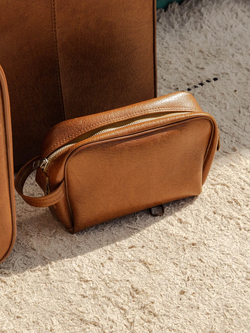 Lucienne, l'ensemble de valises en cuir marron N°322