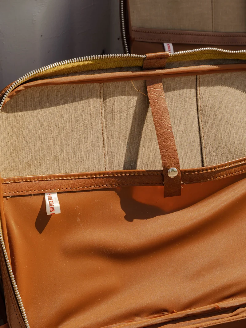Lucienne, l'ensemble de valises en cuir marron N°322