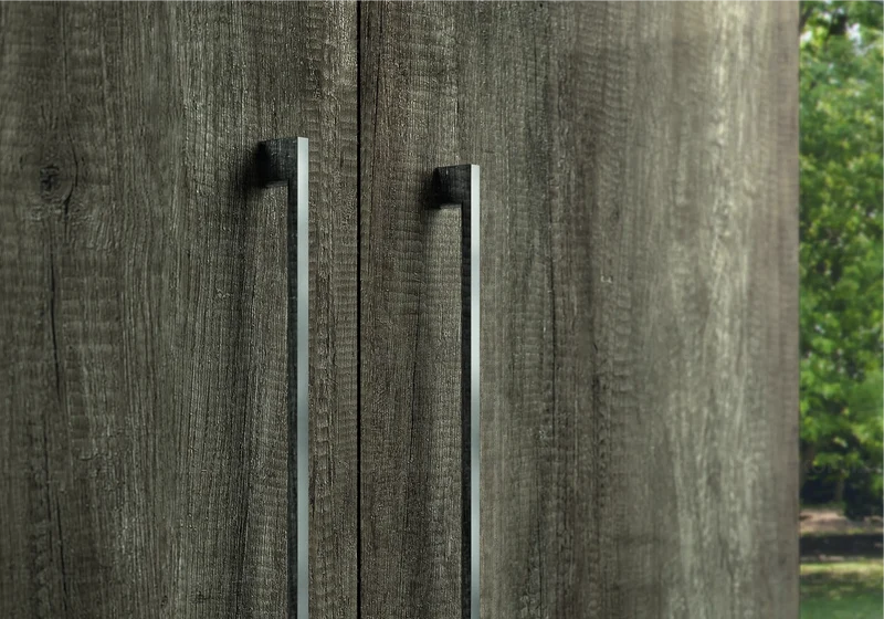 Armoire dressing 2 à 6 portes chêne laqué design - Medea