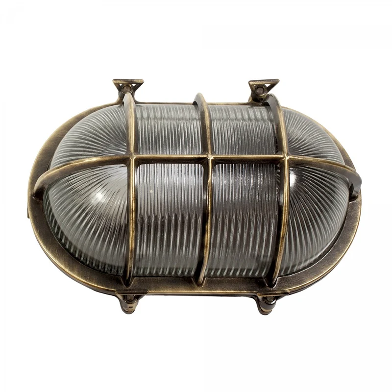 Casa Padrino Jugendstil Schiffslampe 18 x 15 x H. 28 cm - Bronze - Nostalgische Wetterfeste Außenleuchte