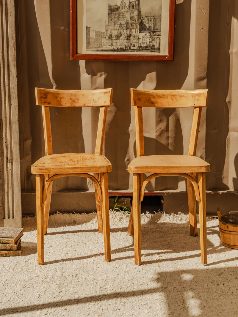 Claude, la paire de chaises en bois N°1492