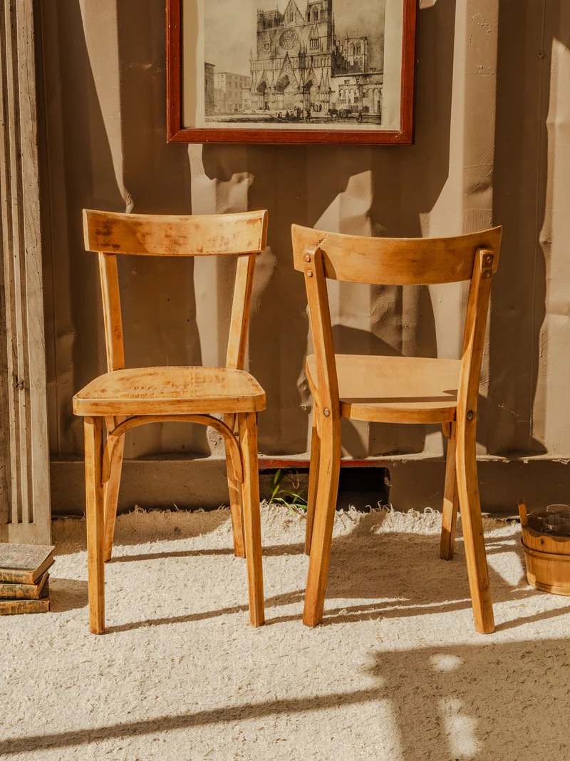 Claude, la paire de chaises en bois N°1492