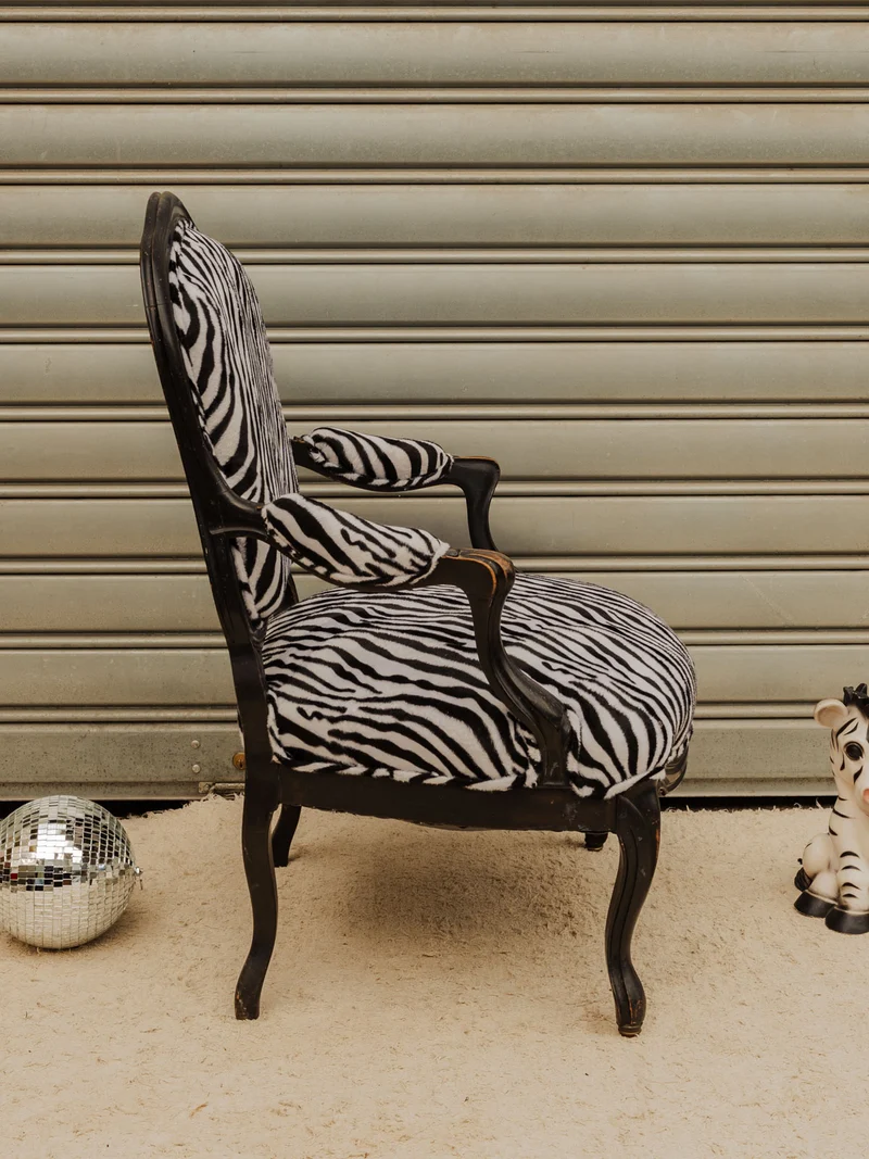 Ernest, le fauteuil en tissu zébré N°1509