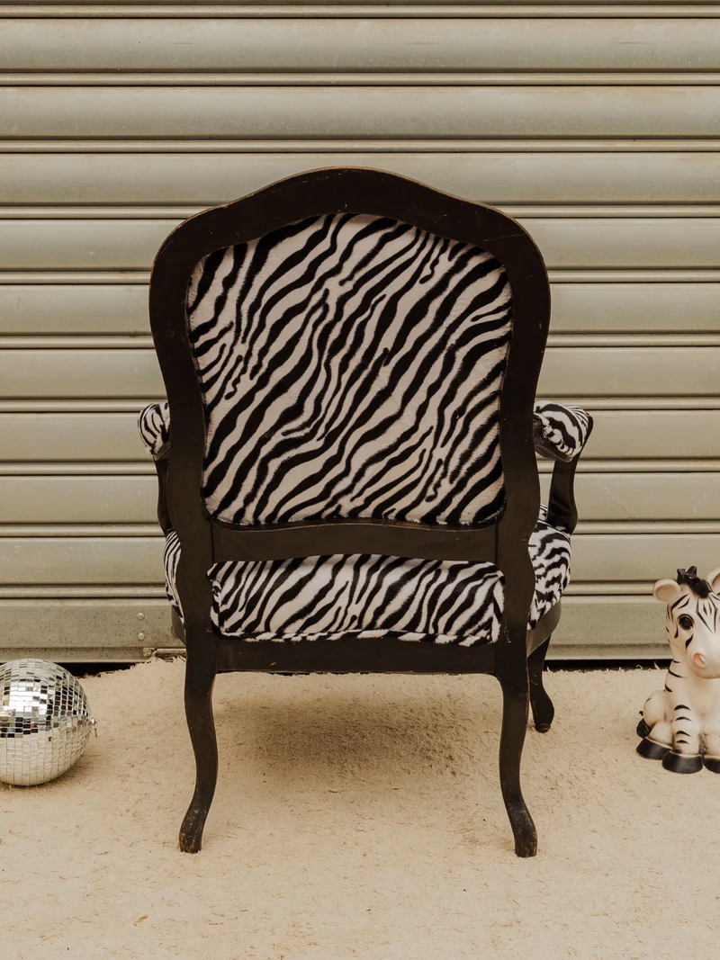 Ernest, le fauteuil en tissu zébré N°1509