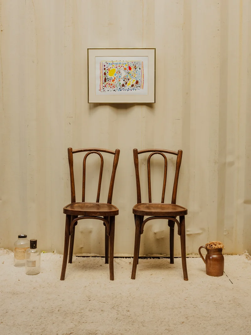 Claude, le lot de 4 chaises bistro en bois N°1371