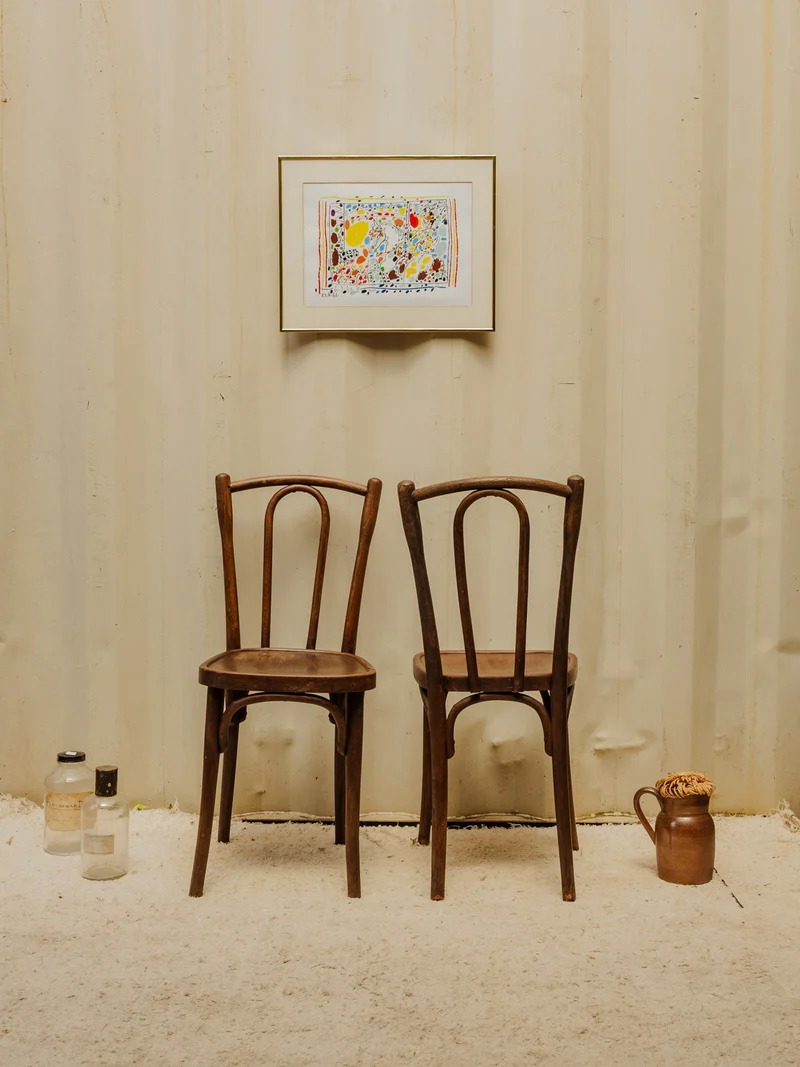 Claude, le lot de 4 chaises bistro en bois N°1371