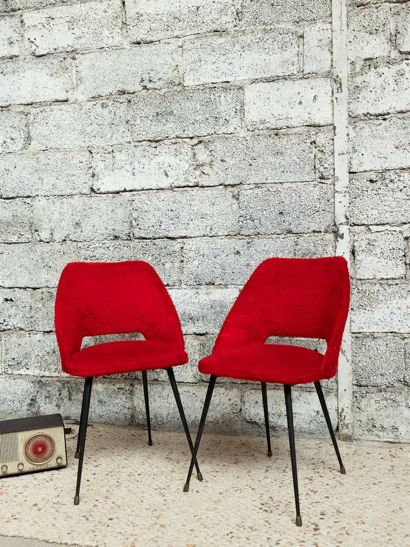 Alma, la paire de chaises rouge flamboyante N°1821
