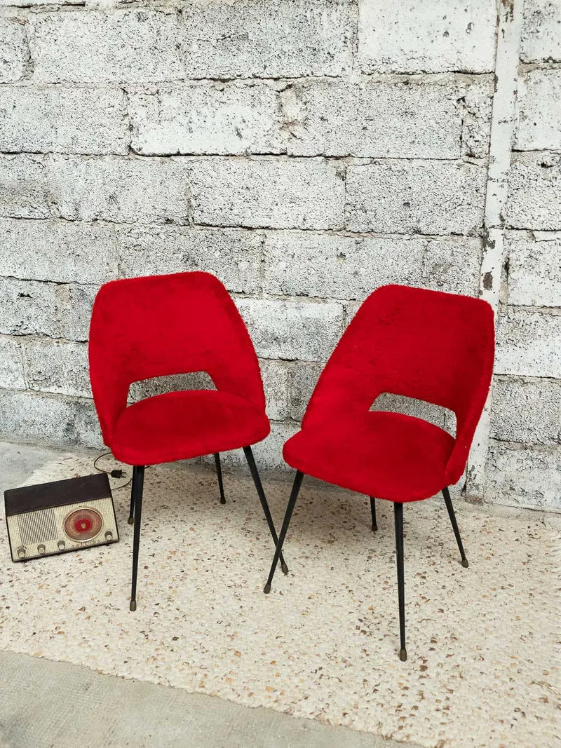 Alma, la paire de chaises rouge flamboyante N°1821