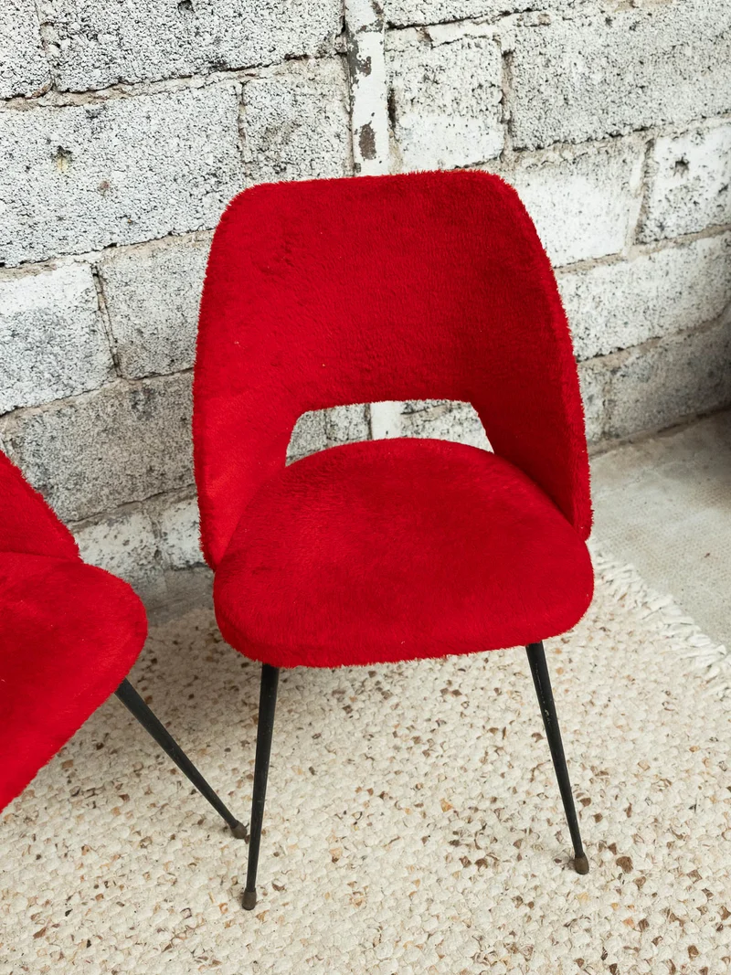 Alma, la paire de chaises rouge flamboyante N°1821