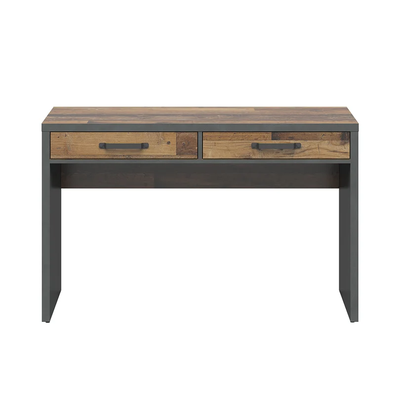 Bureau 2 tiroirs Paul Bois et Gris anthracite