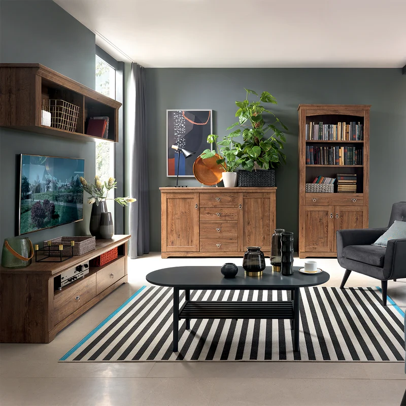 Meuble TV 2 tiroirs 153 cm Noé Bois