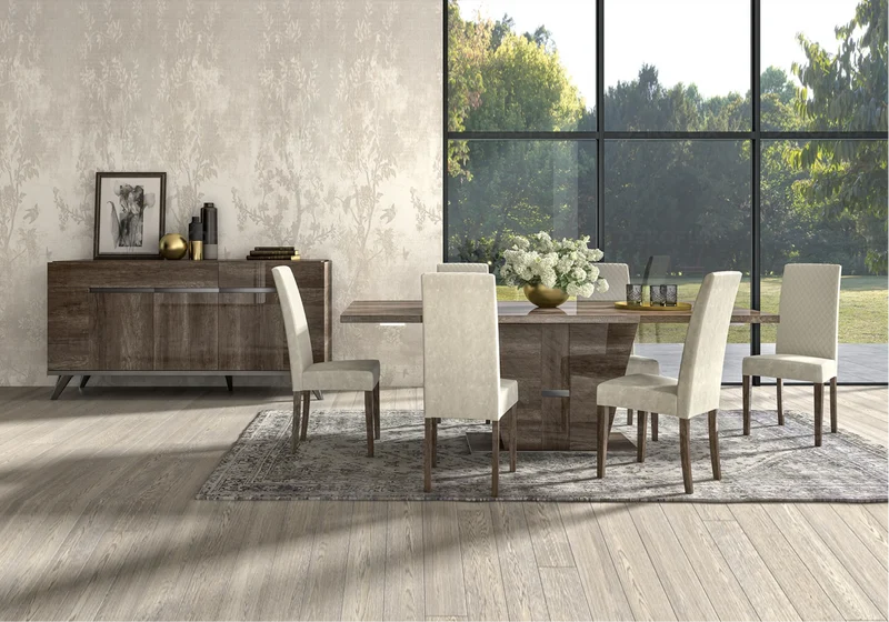 Buffet 3 ou 4 portes bois chêne laqué design - Medea