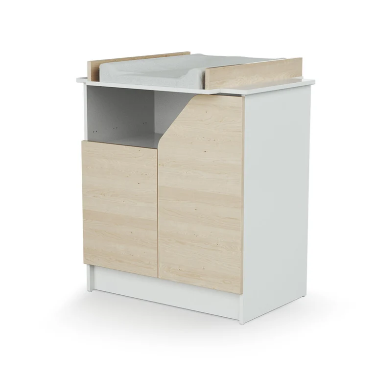 Chambre complète lit bébé 60x120 commode à langer et armoire AT4 Carnaval Blanc et bois