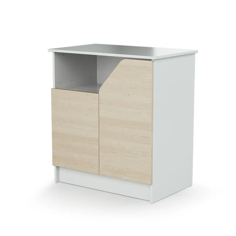 Chambre complète lit bébé 60x120 commode à langer et armoire AT4 Carnaval Blanc et bois