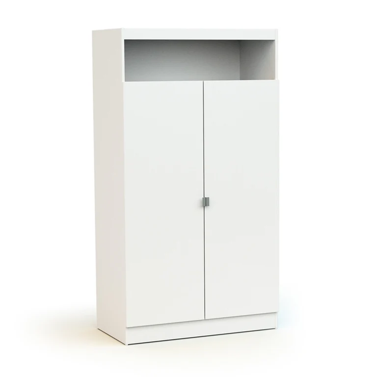 Chambre complète lit bébé 60x120 commode à langer et armoire AT4 Carnaval Blanc