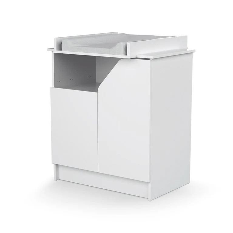 Lit évolutif 60x120 en 90x190 et commode avec plan à langer AT4 Carnaval Blanc
