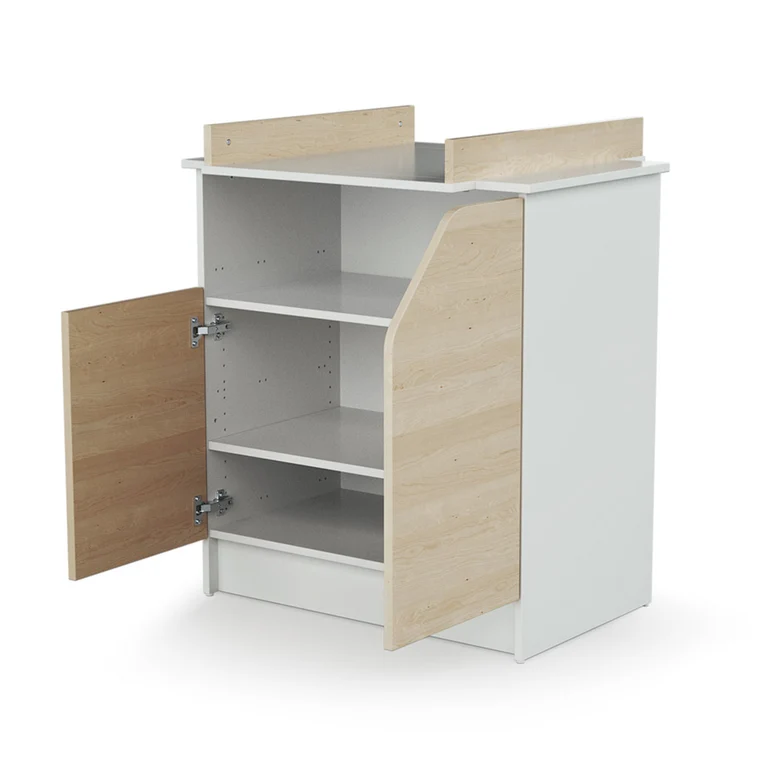 Lit évolutif 60x120 en 90x190 et commode avec plan à langer AT4 Carnaval Blanc et bois