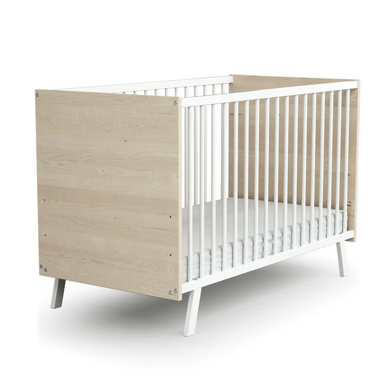 Lit bébé 60x120 AT4 Carnaval Blanc et bois