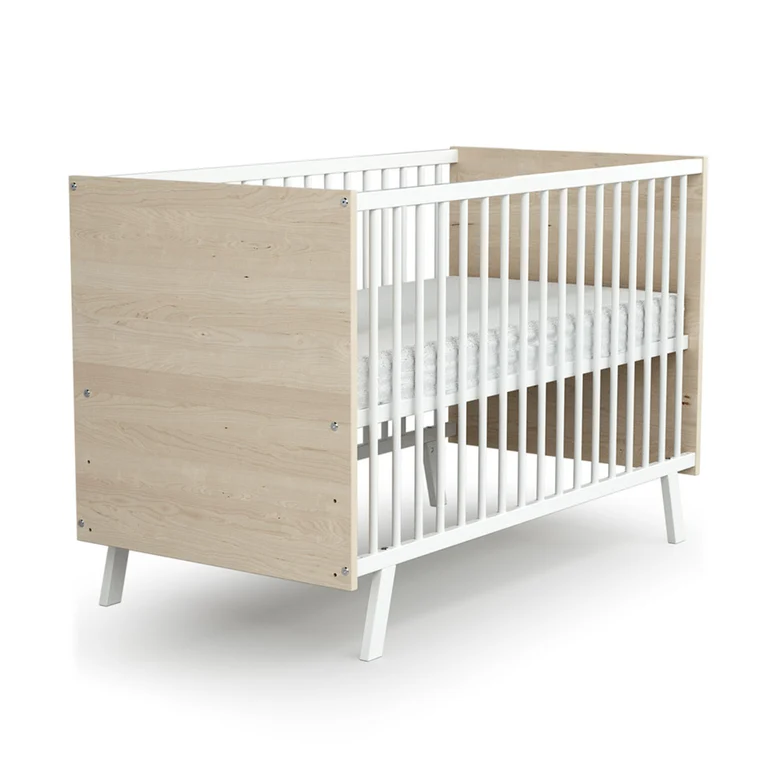 Lit bébé 60x120 AT4 Carnaval Blanc et bois