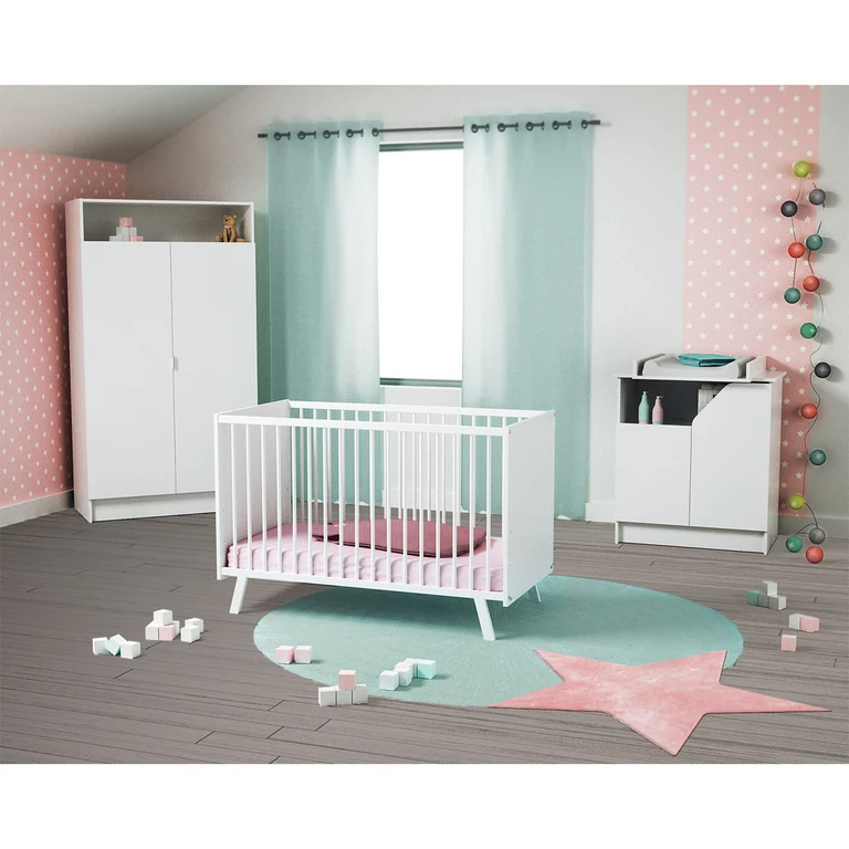 Lit bébé 60x120 AT4 Carnaval Blanc