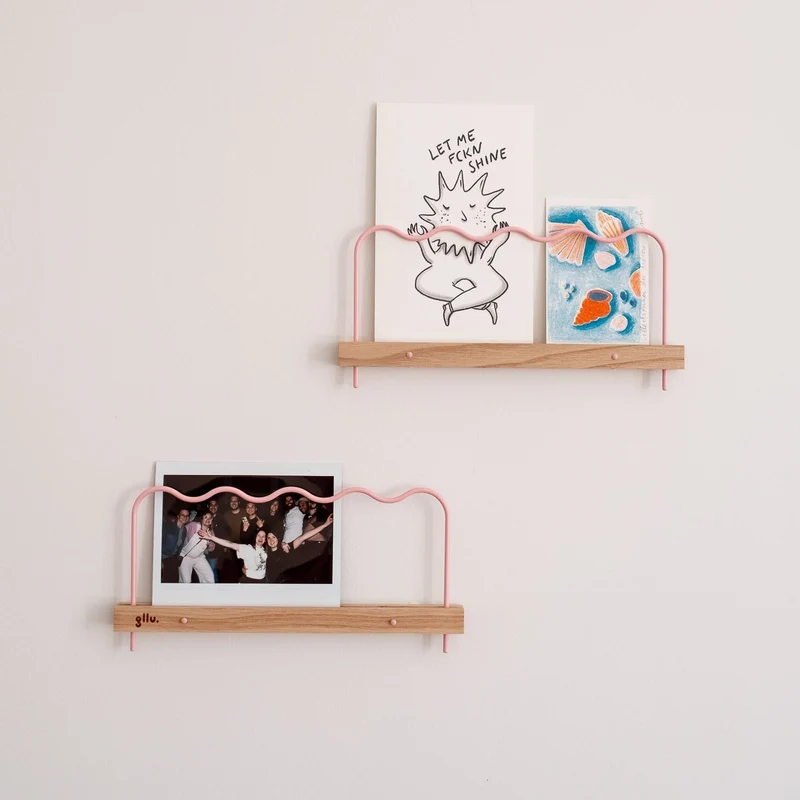 Étagère Super Poses Onde Rose Clair - Petite (20cm)