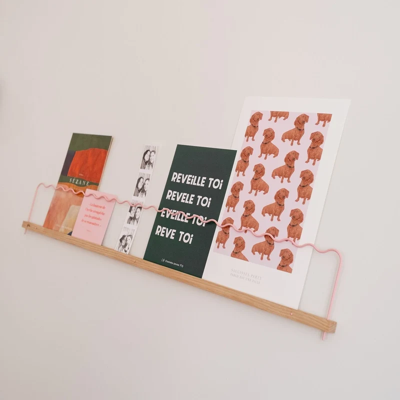 Étagère Super Poses Onde Rose Clair - Grande (80cm)